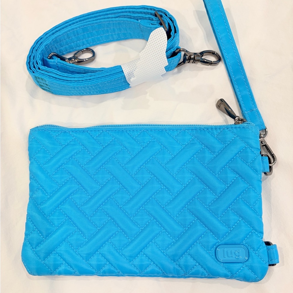 lug Quilted Crossbody Wristlet - Turquoise Blue